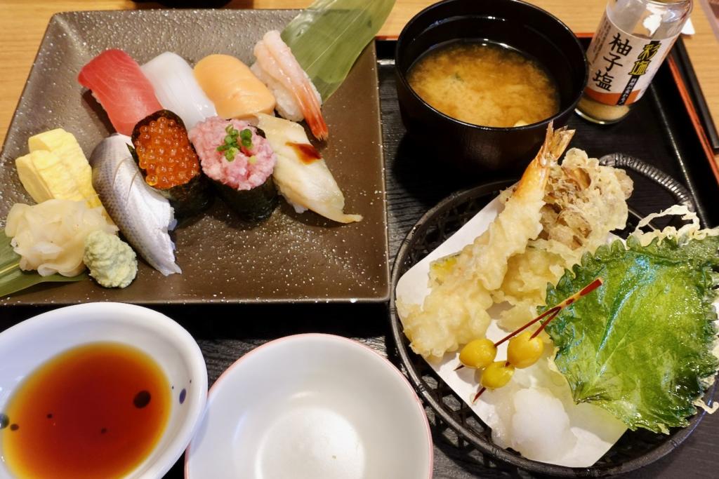握り寿司と秋味天ぷら御膳(期間限定)