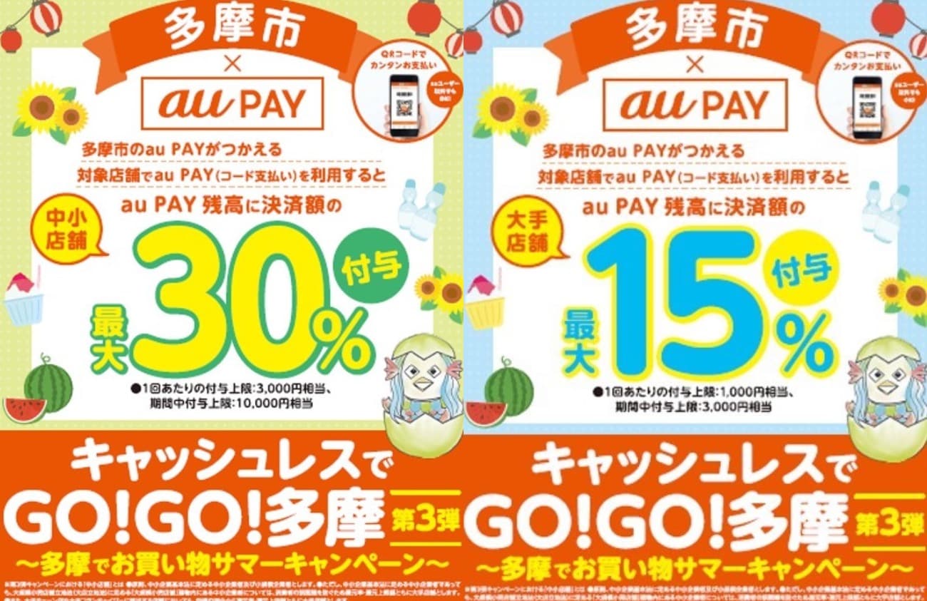 第3弾 多摩市 X Au Pay キャッシュレスでgo Go 多摩 対象店舗まとめ 多摩ポン