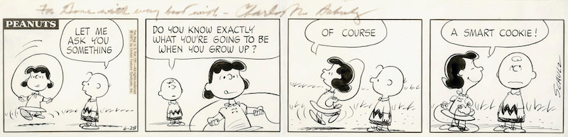 Lucy is here（1971年6月28日(原画)）(C) Peanuts Worldwide LLC
