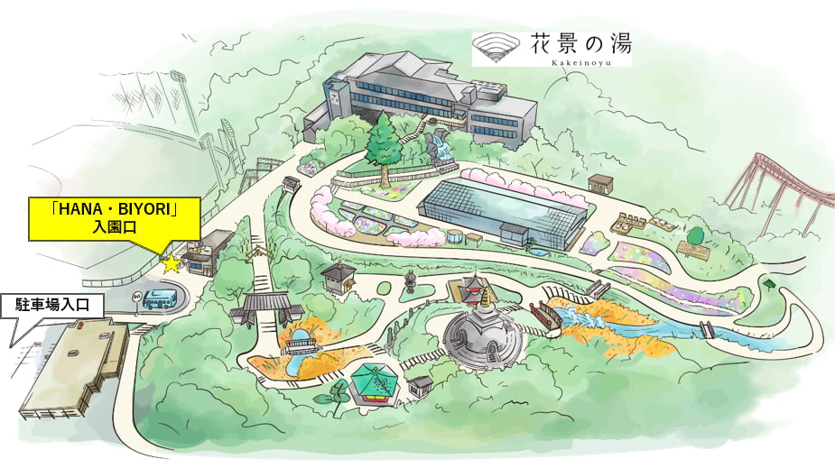 HANA・BIYORIの園内マップ