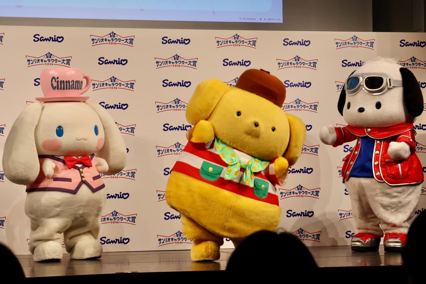 昨年の上位キャラクター（ポムポムプリン、シナモロール、ポチャッコ）