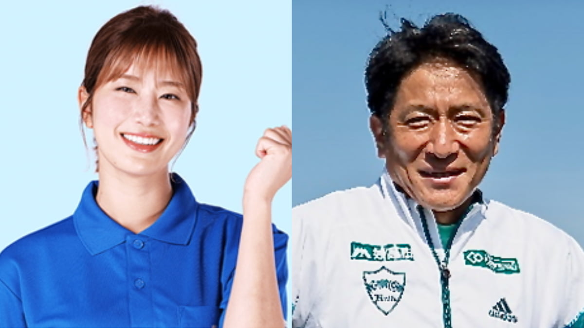 稲村亜美さんと原晋 監督が登場