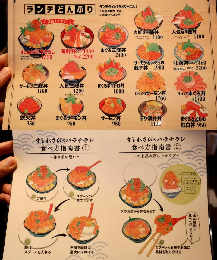 立川泉町すしわさびのランチどんぶり