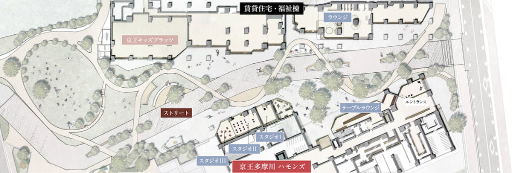 共用空間のイメージスケッチイラスト