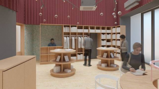 プラウド京王聖蹟桜ヶ丘1階にまちの複合交流拠点「タトネ tatonner」が2026年春オープン 内観イメージ（貸棚）