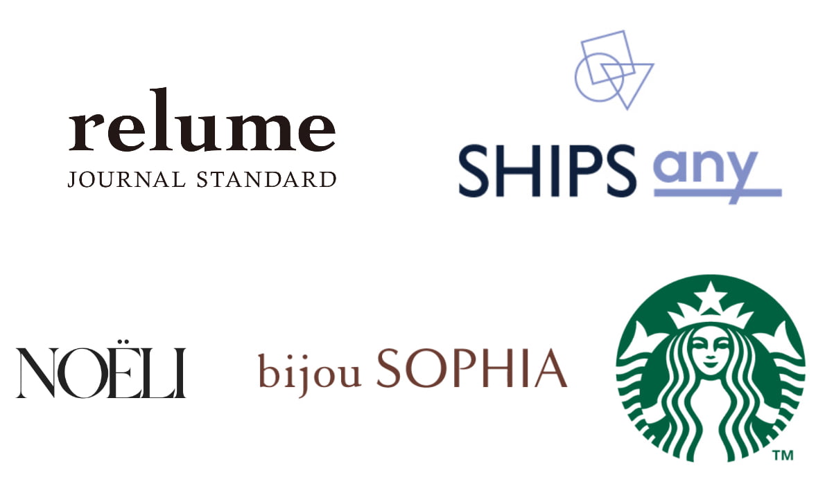 JOURNAL STANDARD relume(ファッション)
SHIPS any(ファッション)
NOËLI(アクセサリー)
bijou SOPHIA(アクセサリー)
STARBUCKS Tea & Café(カフェ)