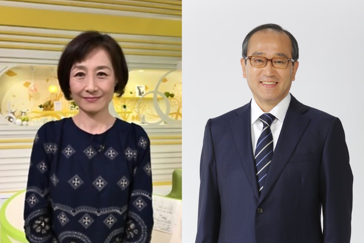 (左から)元NHKアナウンサー 杉浦圭子さん、松井一實 広島市長