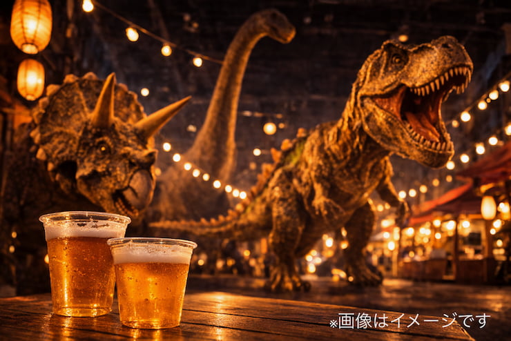 夜は“大人向け”「ジュラシックナイト」に