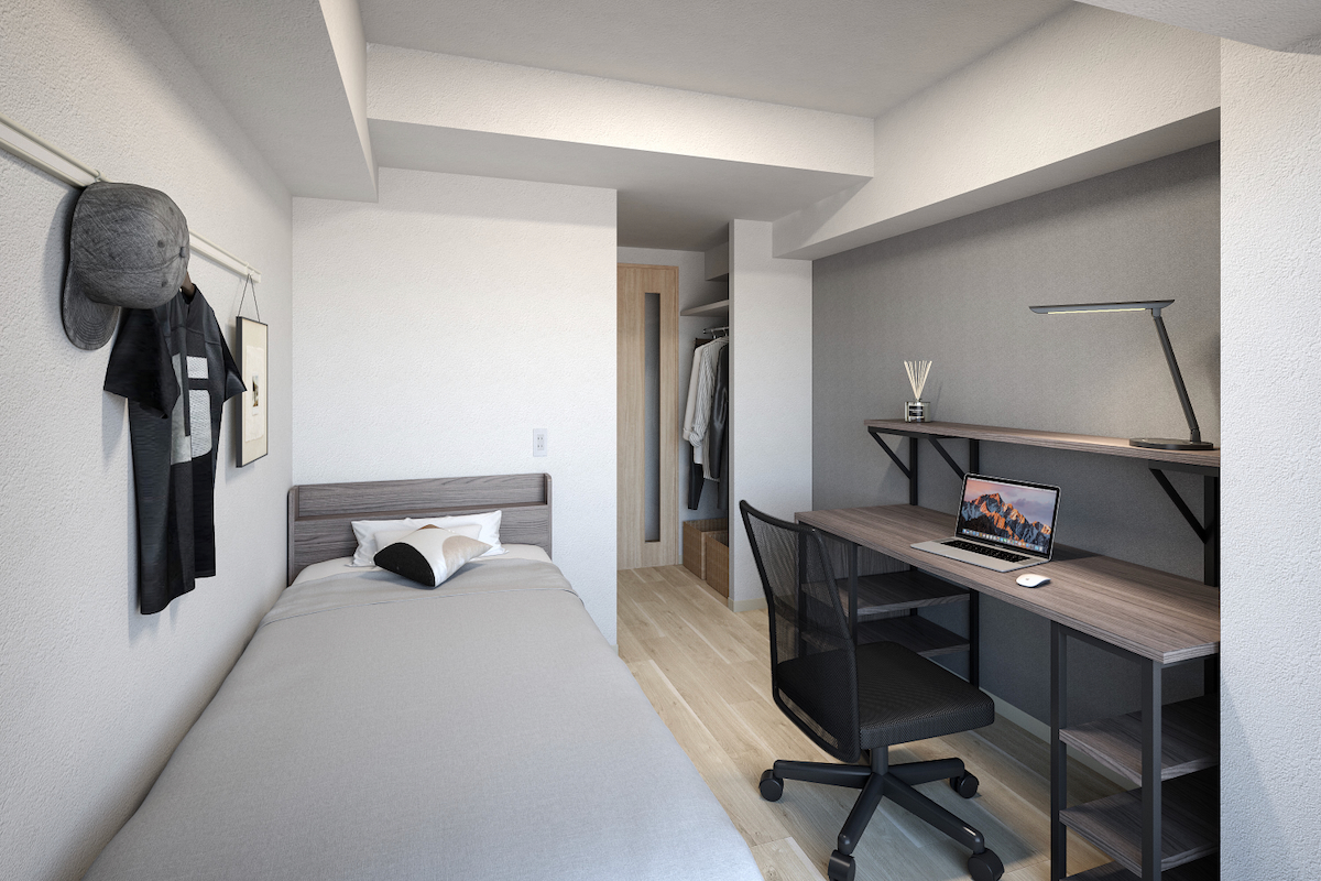 多摩モノレール沿線に大型学生寮「ドーミー八王子大塚」誕生！交流もプライベートも充実の330室　居室（イメージ）