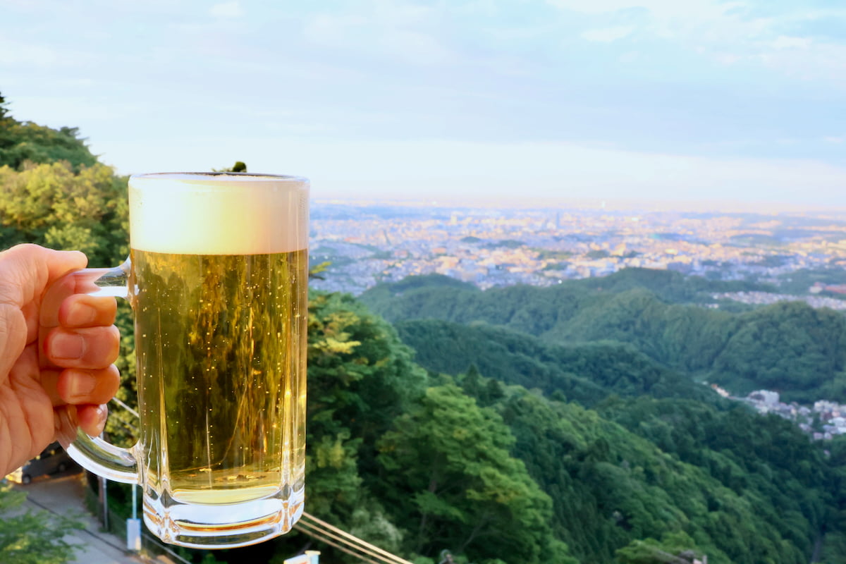 絶景を眺めながら乾杯！