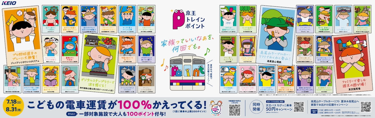 京王線の子ども運賃が実質無料に！夏休み限定「100％ポイント還元」　高尾山ケーブルカー・リフトも割引