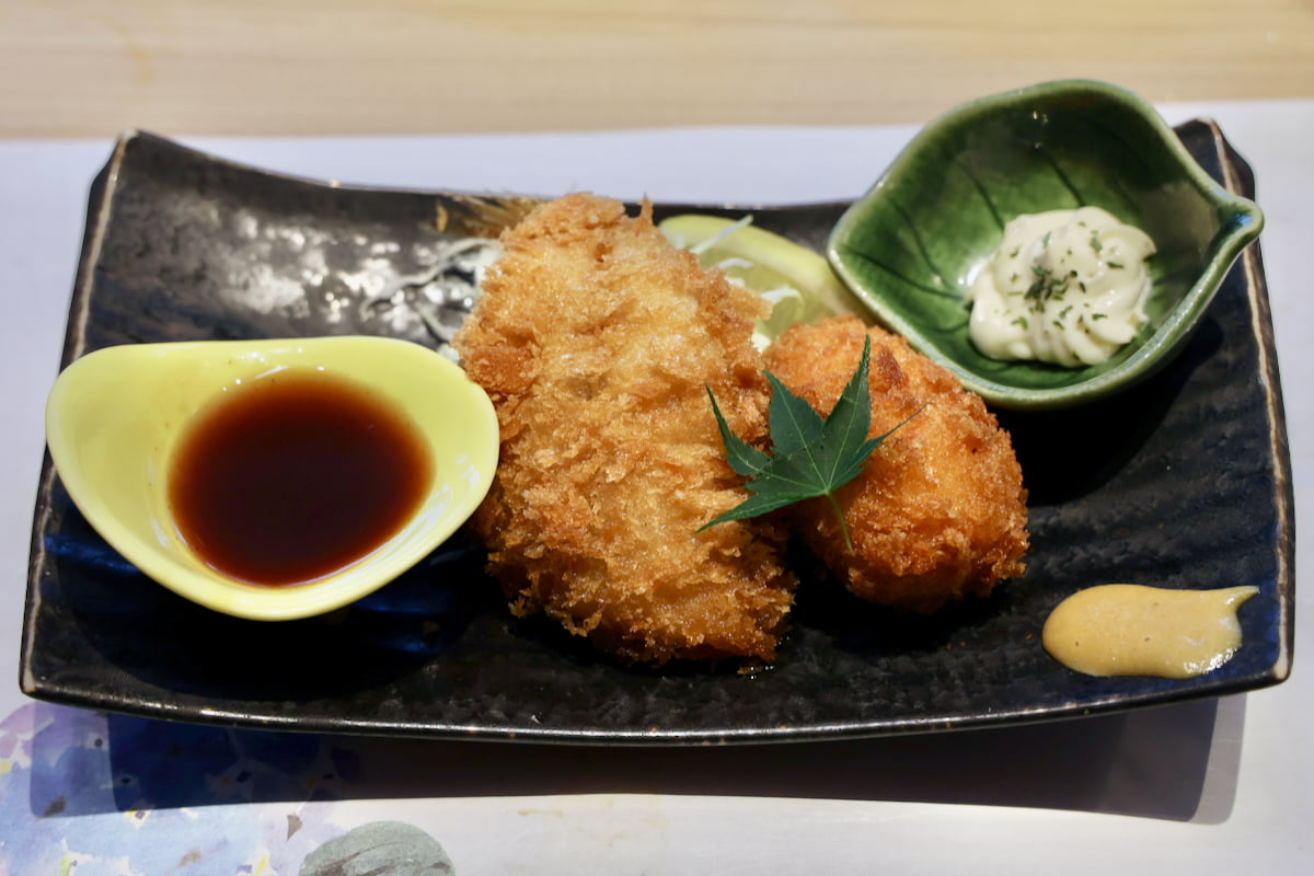 さばきたて鰺フライと蟹クリームコロッケ