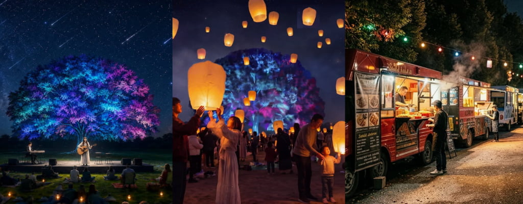 ドローンショー×花火×ランタン!昭和記念公園で「東京 星空と光の夏祭り 2026」初開催、夏の夜を彩る9日間 公式サイトより(※写真はイメージ)