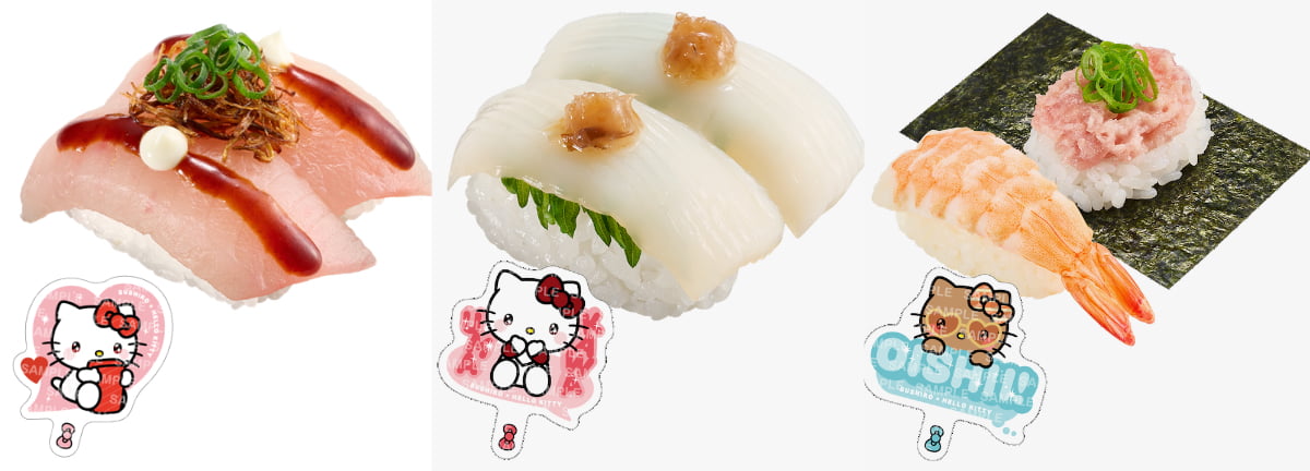 「ハローキティ」コラボ限定ピック付きおすし